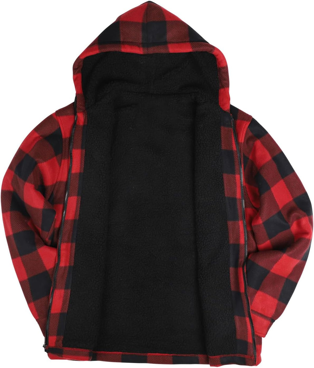 Mens Plaid Flannel Shirt Heavyweight Warm Casual Button Down