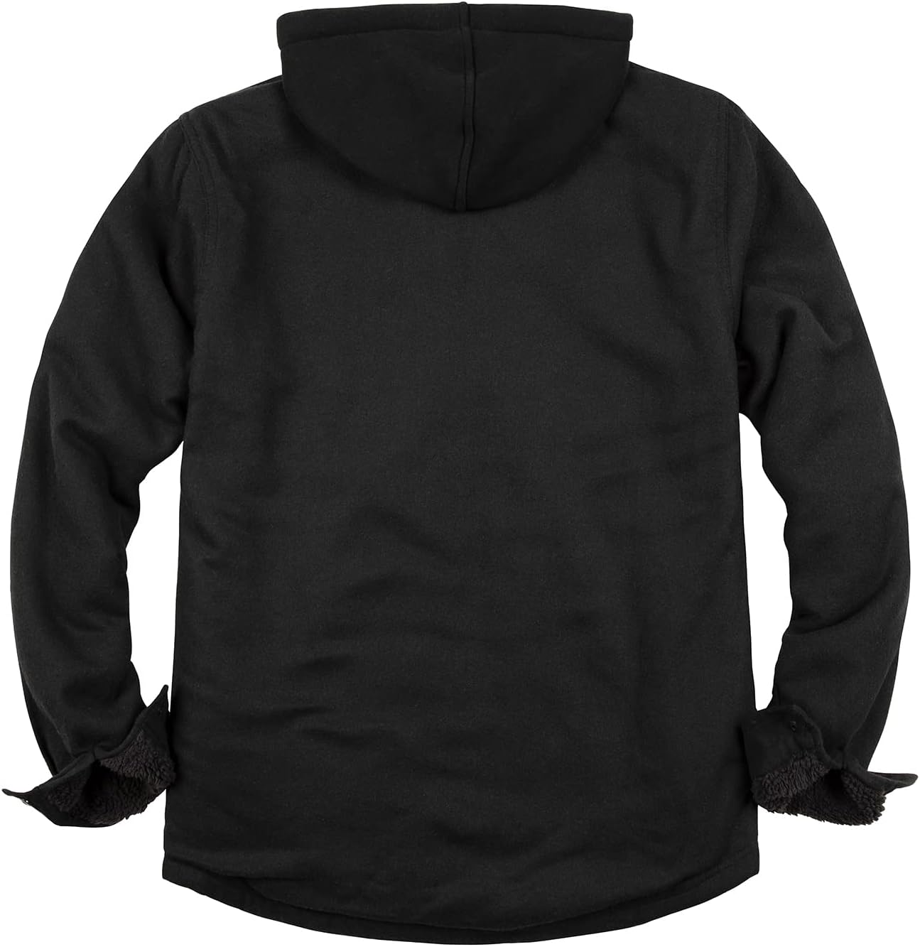 Mens Plaid Sherpa Lined Shirt Jacket Full Zip Hooded Warm Flannel