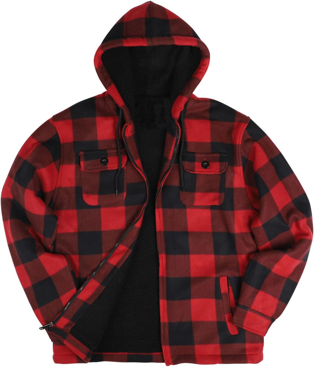 Mens Plaid Flannel Shirt Heavyweight Warm Casual Button Down