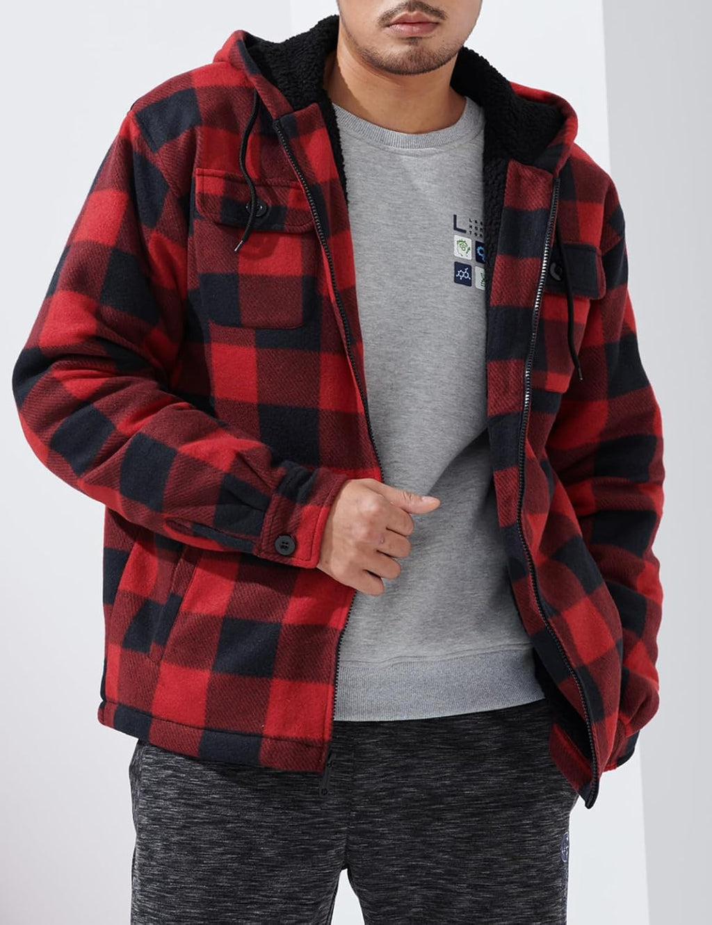 Mens Plaid Flannel Shirt Heavyweight Warm Casual Button Down