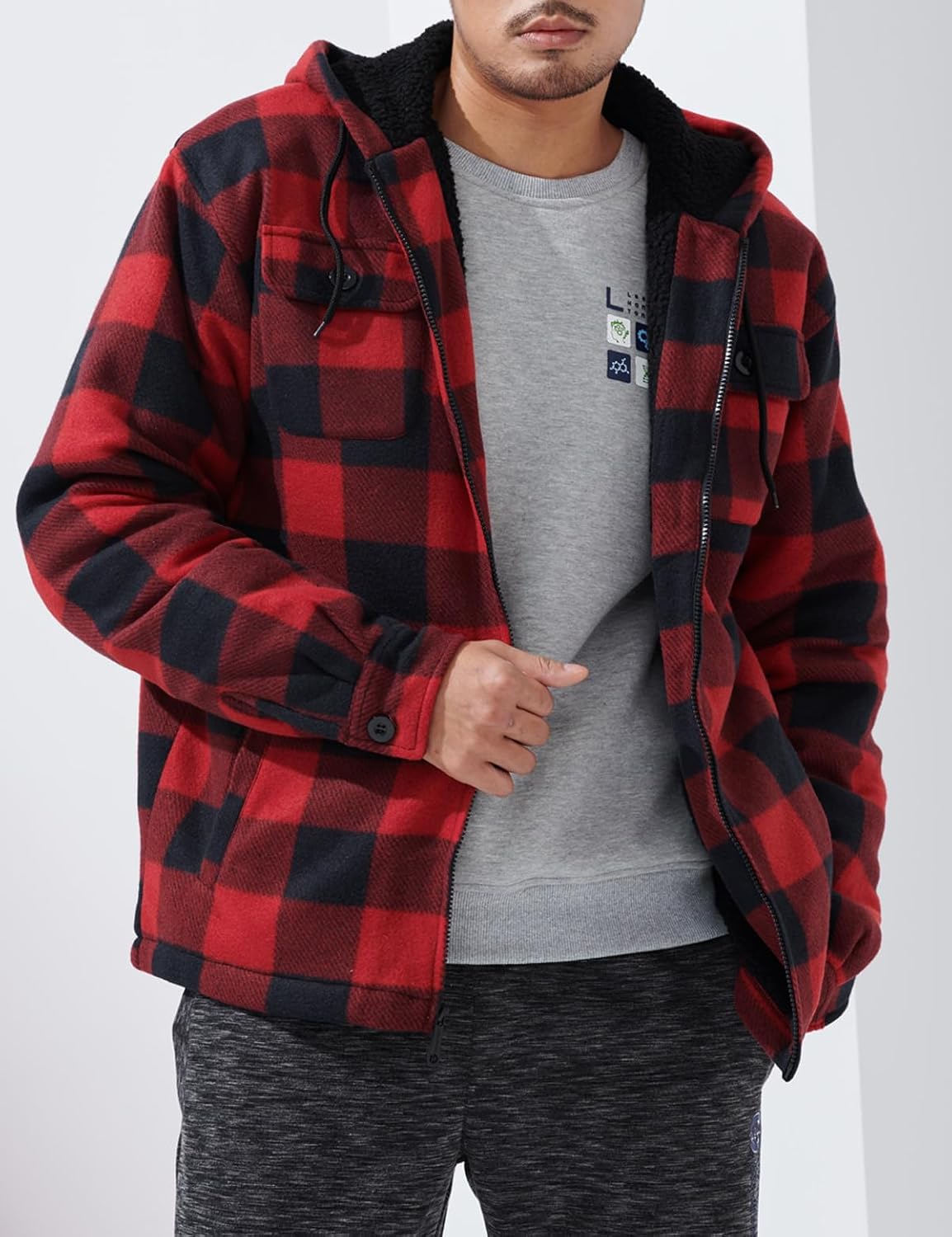 Mens Plaid Flannel Shirt Heavyweight Warm Casual Button Down