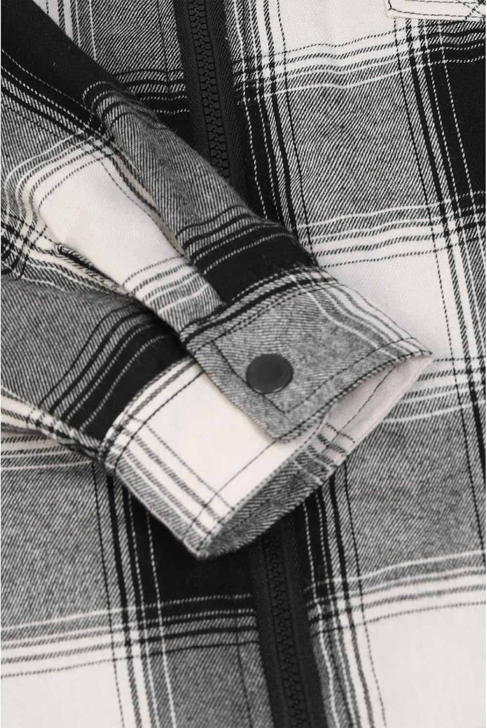 Mens Plaid Sherpa Lined Shirt Jacket Full Zip Hooded Warm Flannel