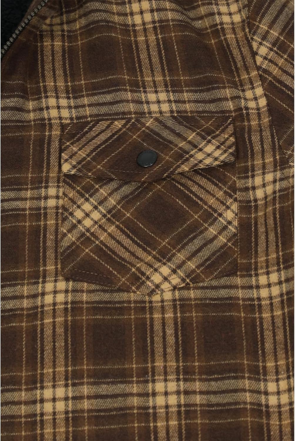 Mens Plaid Sherpa Lined Shirt Jacket Full Zip Hooded Warm Flannel