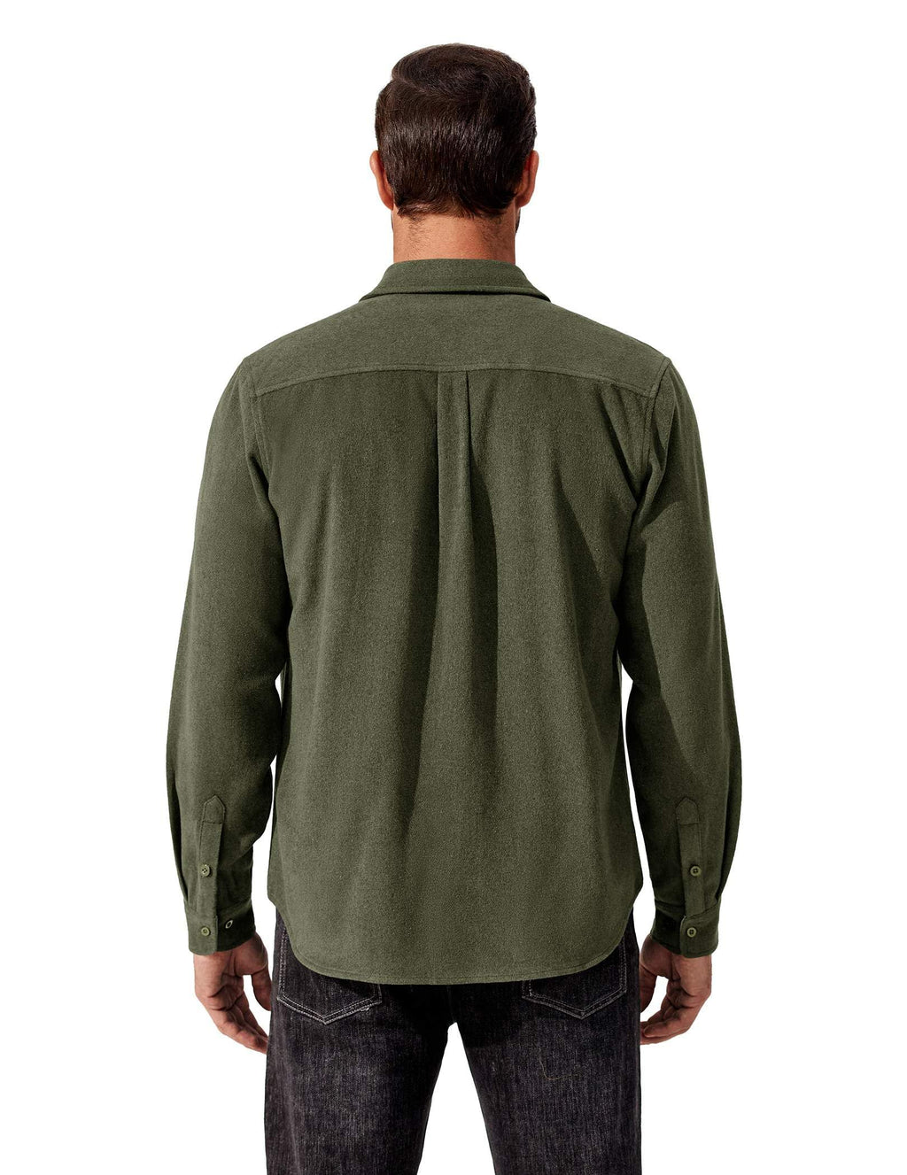 Mens Plaid Cotton Flannel Shirt Long Sleeve Casual Work Shirt Jacket Button Down With Chest Pockets