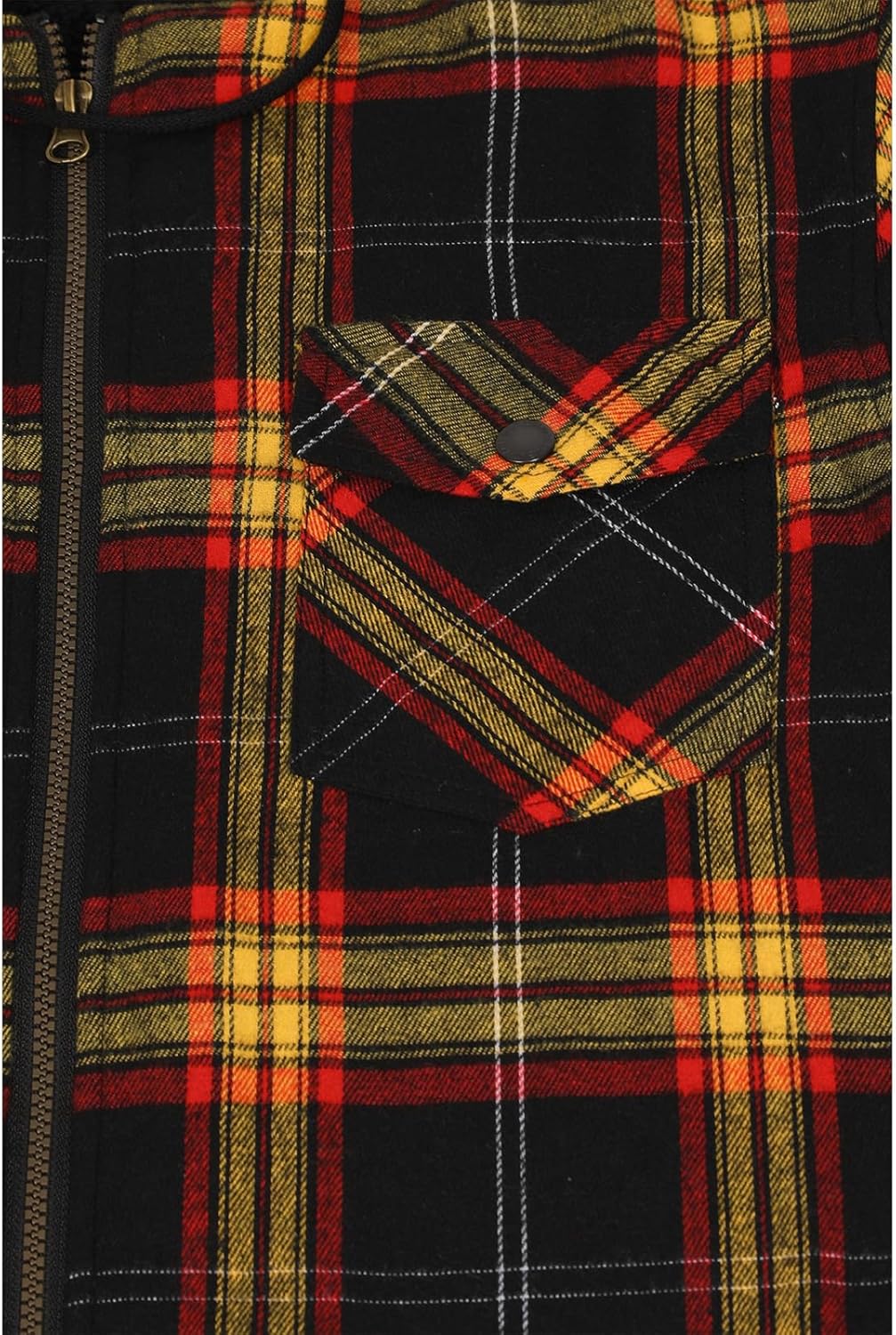 Mens Plaid Sherpa Lined Shirt Jacket Full Zip Hooded Warm Flannel