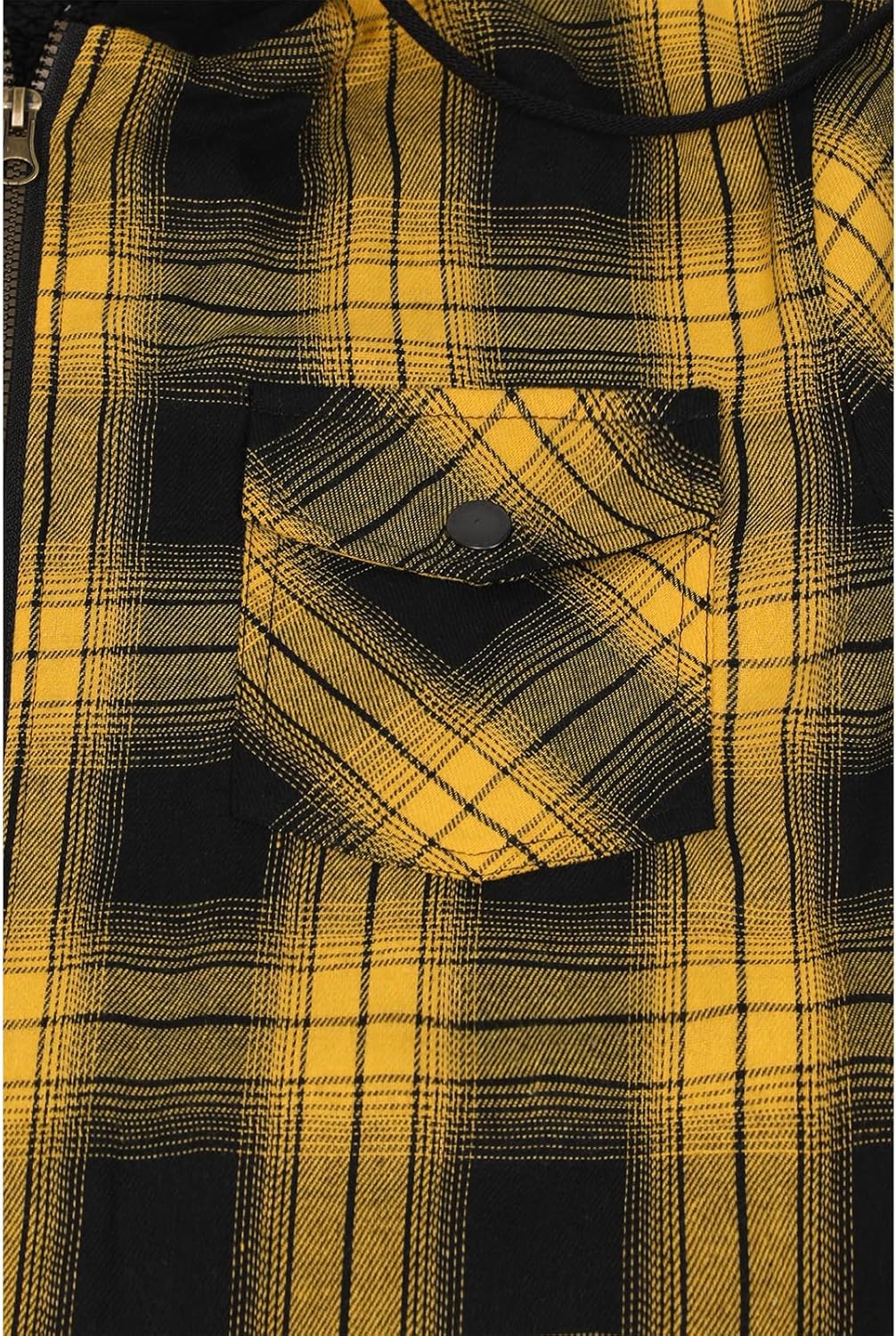 Mens Plaid Sherpa Lined Shirt Jacket Full Zip Hooded Warm Flannel