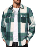 Mens Long Sleeve Cotton Flannel Shirt Plaid Button Down Casual Work Shirt