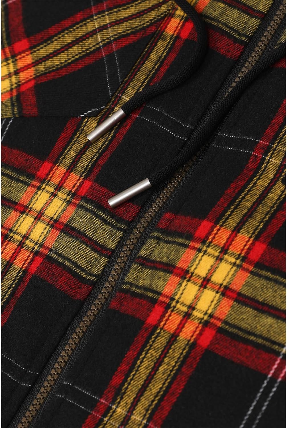 Mens Plaid Sherpa Lined Shirt Jacket Full Zip Hooded Warm Flannel
