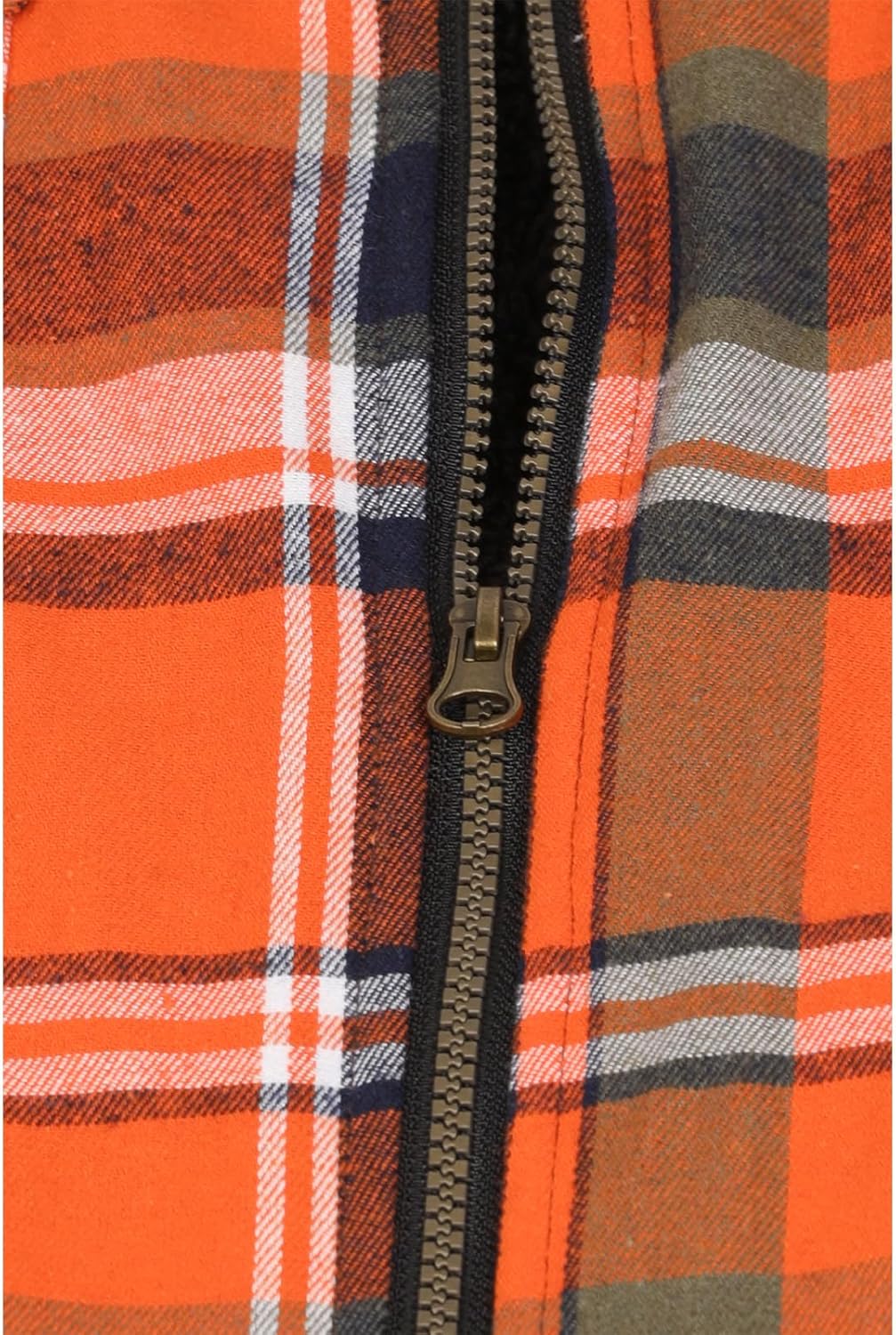 Mens Plaid Sherpa Lined Shirt Jacket Full Zip Hooded Warm Flannel