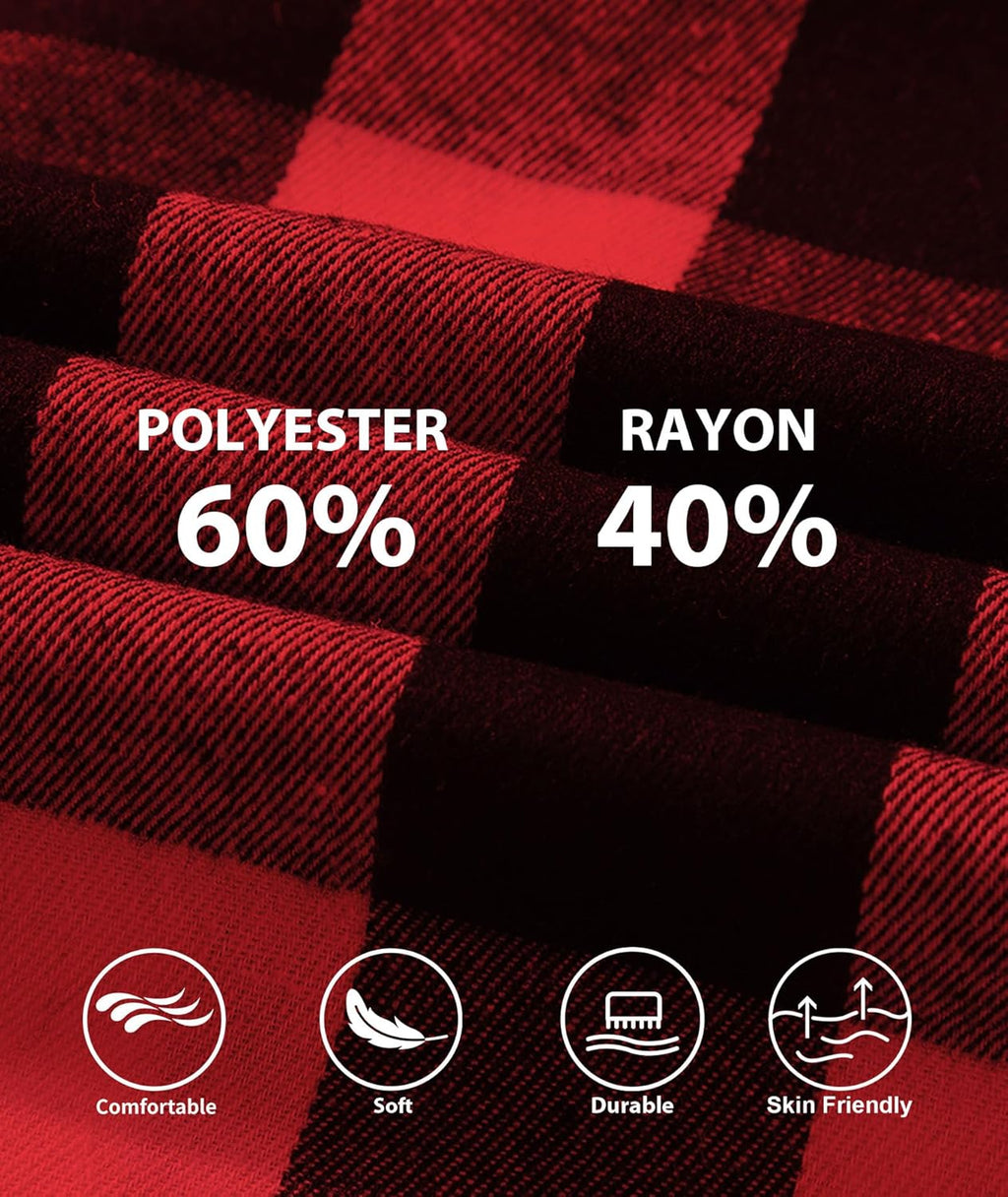 3 Pack Mens Flannel Hoodie Shirts Long Sleeve Plaid Button Down Hooded Shirts Casual Brushed Jacket with Pocket