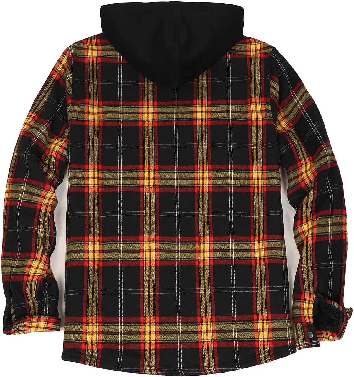 Mens Plaid Sherpa Lined Shirt Jacket Full Zip Hooded Warm Flannel