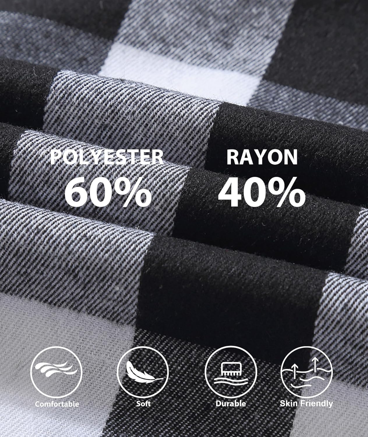 3 Pack Mens Flannel Hoodie Shirts Long Sleeve Plaid Button Down Hooded Shirts Casual Brushed Jacket with Pocket