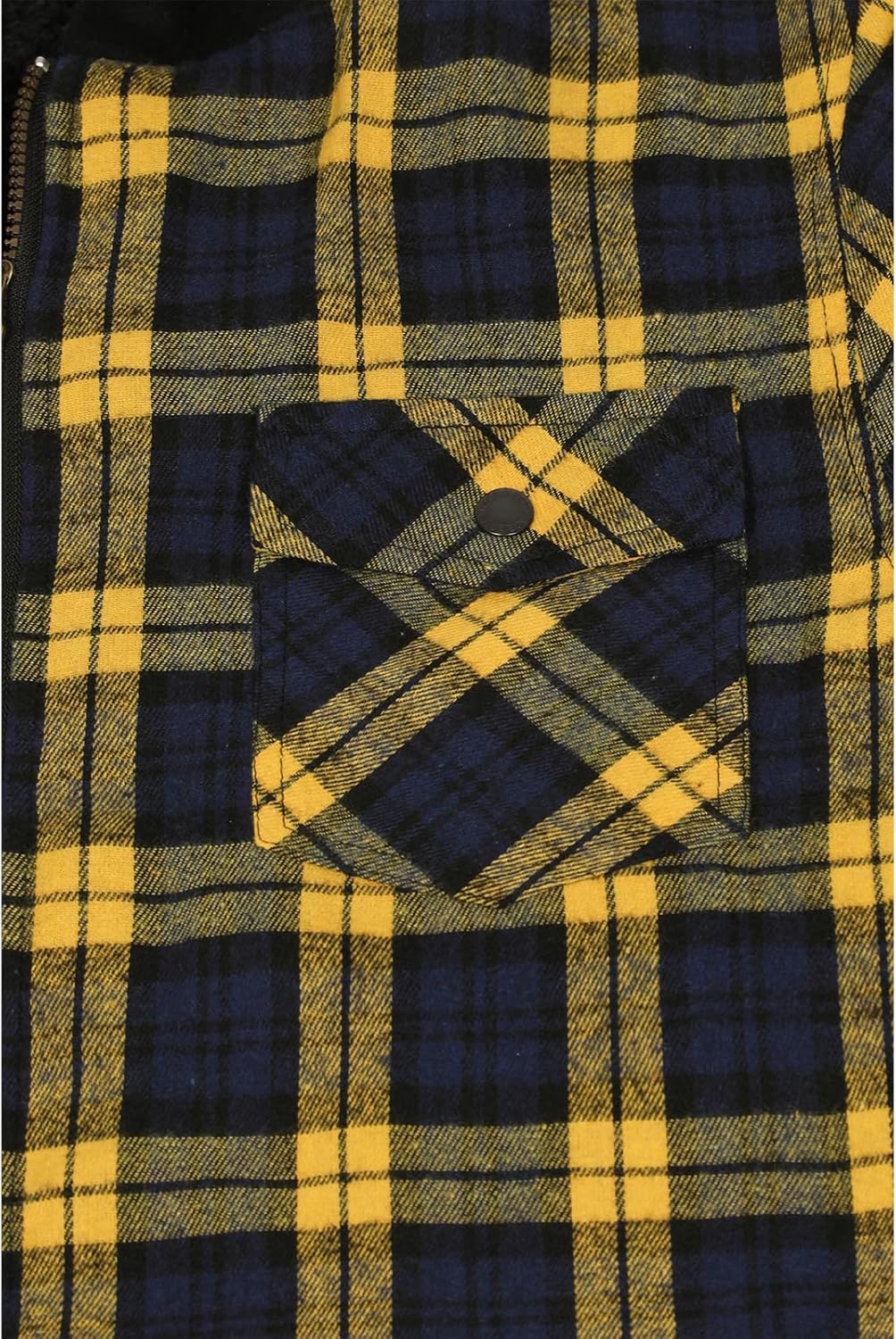 Mens Plaid Sherpa Lined Shirt Jacket Full Zip Hooded Warm Flannel