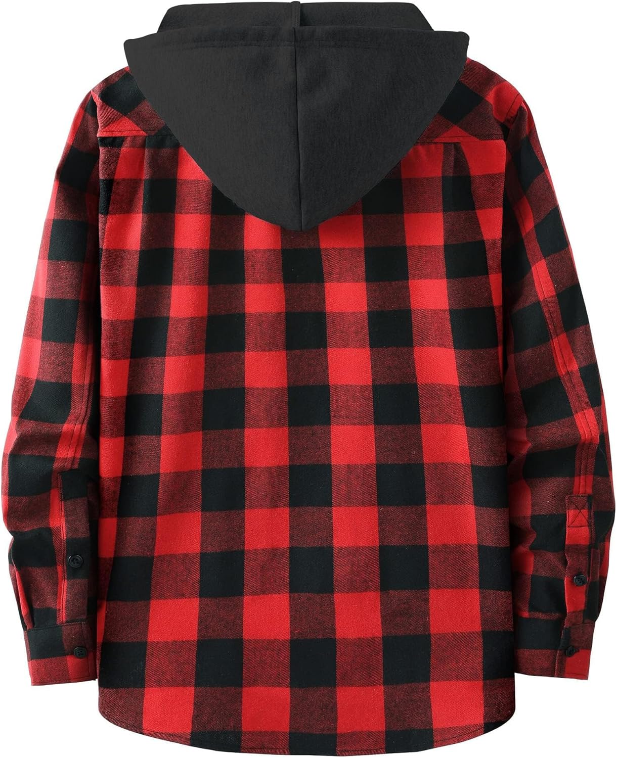 3 Pack Mens Flannel Hoodie Shirts Long Sleeve Plaid Button Down Hooded Shirts Casual Brushed Jacket with Pocket