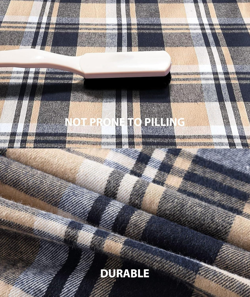 3 Pack Mens Flannel Hoodie Shirts Long Sleeve Plaid Button Down Hooded Shirts Casual Brushed Jacket with Pocket