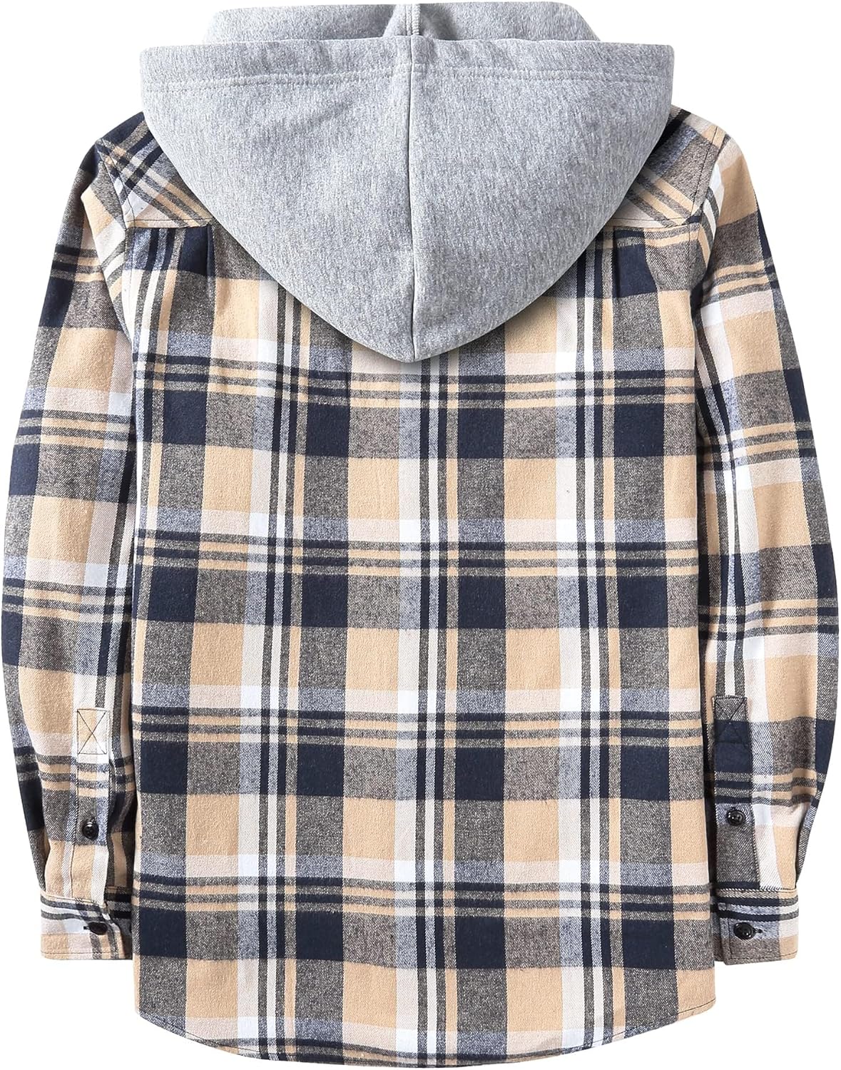 3 Pack Mens Flannel Hoodie Shirts Long Sleeve Plaid Button Down Hooded Shirts Casual Brushed Jacket with Pocket