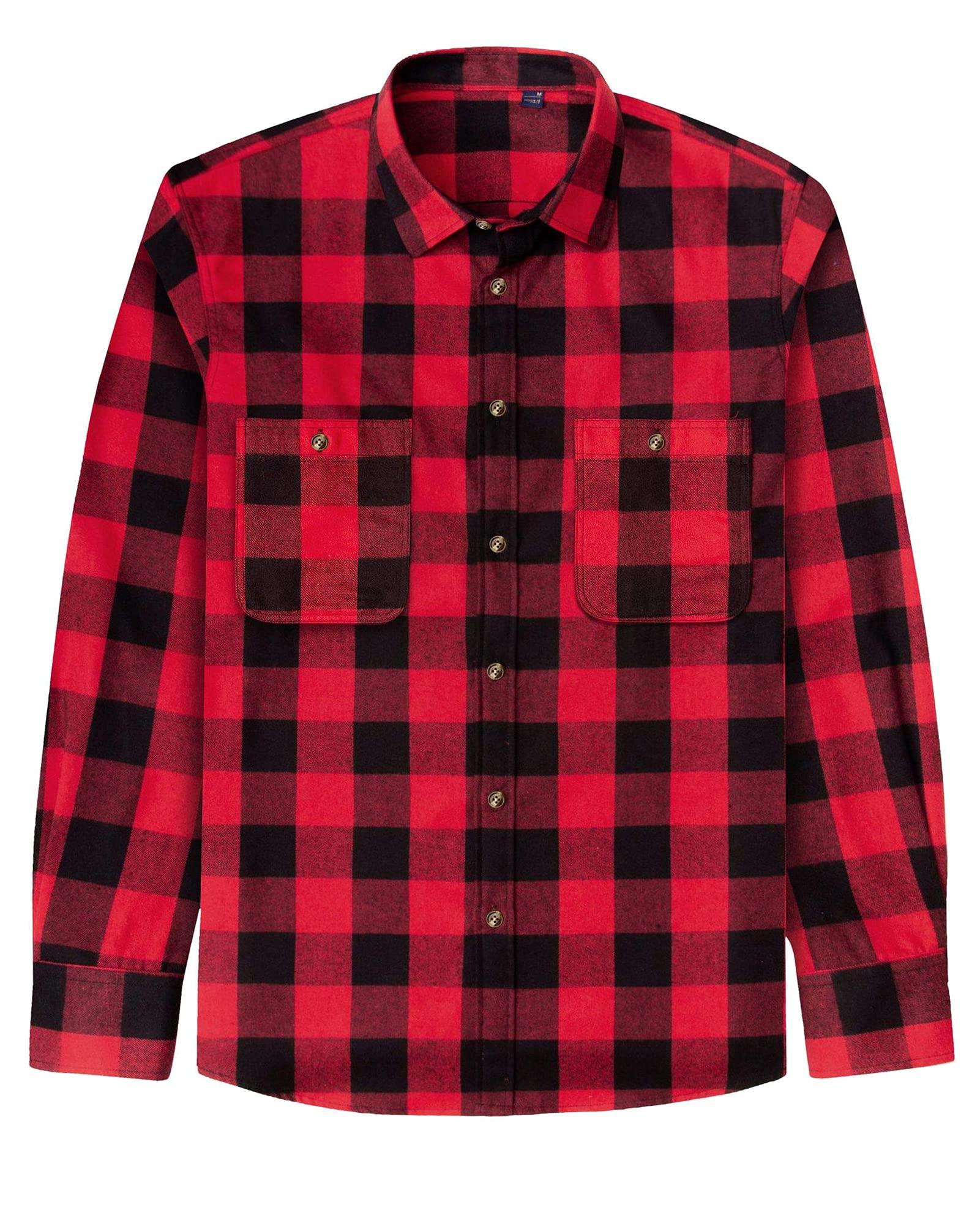 Mens Flannel Plaid Shirt Long Sleeve Button Down Casual Work Shirt Jacket