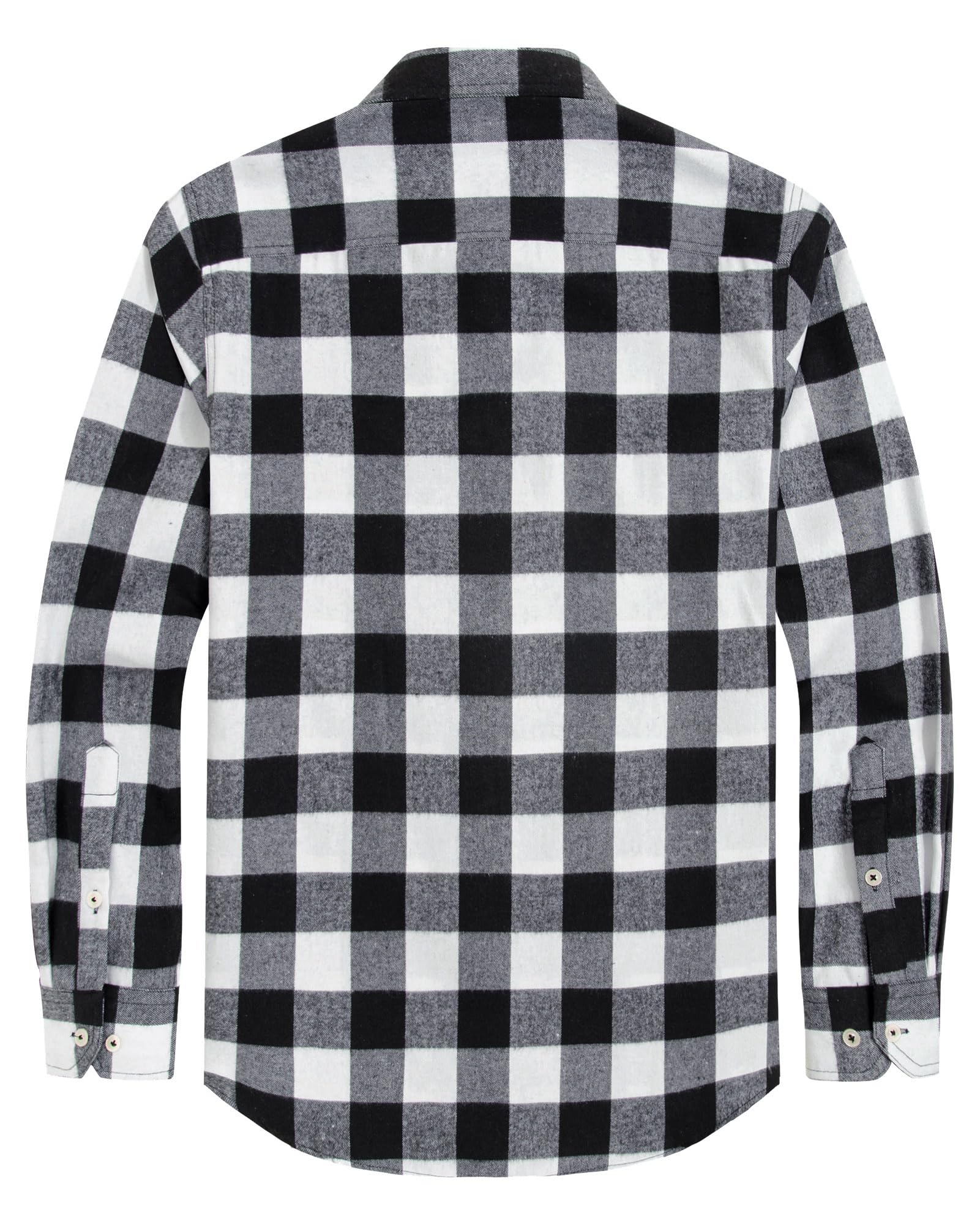 Men’s Cotton Plaid Flannel Shirt Button Down Casual Long Sleeve Workwear Black